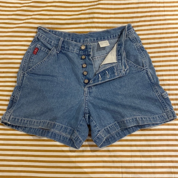 Genuine vintage Lei cargo style denim shorts, modern size 4-6 - Picture 1 of 7